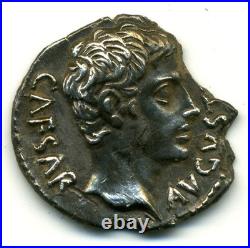 (3177) Rare (r2) Denier D'auguste Ob Civis/ Servatos