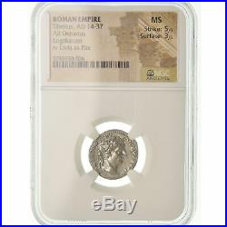 #489366 Monnaie, Tibère, Denier, 15-37 AD, Lyon Lugdunum, Gradée, NGC, MS