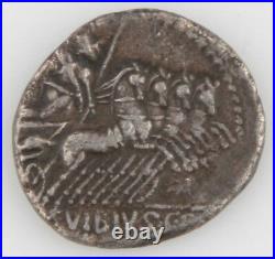 90 BC Romain République Ar Denier Vibius Pansa Apollo Minerva Quadriga S-242