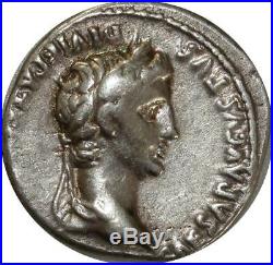 A4092 Very RARE Denier Denarius Octavian as Augustus CAESAR AVGVSTVS Lyon Silver