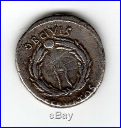 AUGUSTE CAESAR 19 Av J. C. TTB+ R2 Denier romain argent