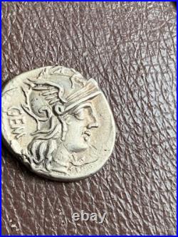 Aburia, Aburius GEMINUS Denier Argent. Rome, TTB+ Argent