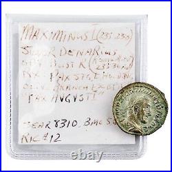 Ancien Romain Pièce de Monnaie 235-36AD Maximinus I Argent Denier D'Argent Rome