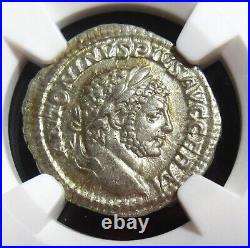 Caracalla, Comme Augustus (Ad 198-217). Ar Denier (20mm, 6h). NGC Au. Rome