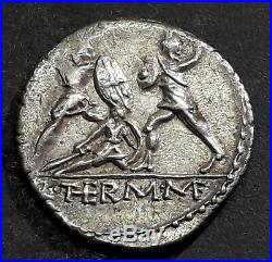 DENIER MINUCIA (103 Avant J-C) Soldat romain combattant un guerrier ennemi