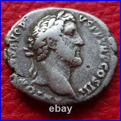 Denier Antonin Le Pieux / Marc Aurèle, monnaie romaine, roman coin