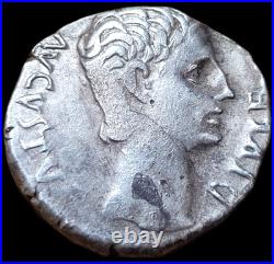 Denier D'auguste En Argent Rare