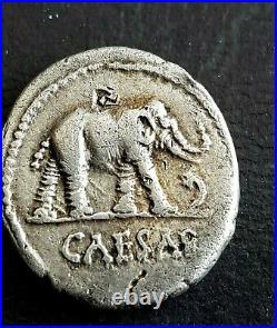 Denier De Jules Caesar A L Elephant