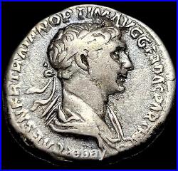 Denier De Trajan En Argent