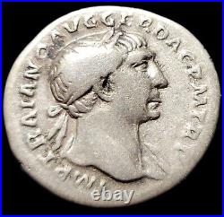 Denier De Trajan En Argent