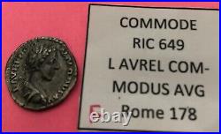 Denier Empire Romain argent, COMMODE RIC 649