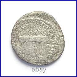 Denier Octave R/ Temple tétrastyle du divin Jules Italie 36AC état TB+ 3gr23