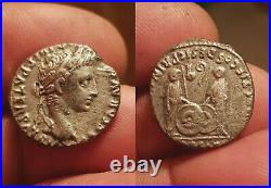 Denier d'AUGUSTE LYON Lugdunum CAIUS et LUCIUS / Roman denarius AUGUSTUS TTB+