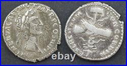Denier en argent Nerva mains jointes avec un aigle Rome 96 après JC (L043)