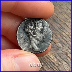 Denier romain Auguste incus erreur de frappe d'atelier 3,73 g