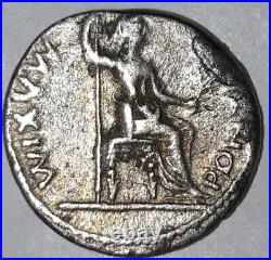Empire Romain TIBERE TIBERIUS Denier Denarius PONTIF MAXIM 18 JC PAX