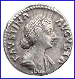 FAUSTINA II, denarius FAUSTINE JEUNE (+175), denier Rome 161-175
