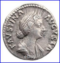 FAUSTINA II, denarius FAUSTINE JEUNE (+175), denier Rome 161-175