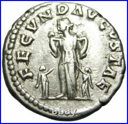 Faustine II AR Denier (161-175 après JC), Fecunditas & enfants