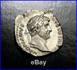 Hadrian. Superbe Denier D'Argent, circa Ad 134-138. Ancien Romain Pièce Argent