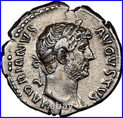 Hadrien NGCCh TTB MONNAIES ROMAINES AD 117-138. Denier de Rome AR. A1283