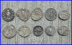 Lot 1 10 Monnaies Romaines En Argent Antoniniens Et Deniers État B+ À Ttb