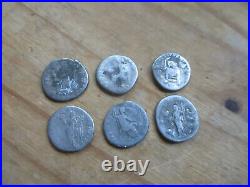Lot 6 monnaie antique argent, denier romain Vespasien et Trajan à identifier