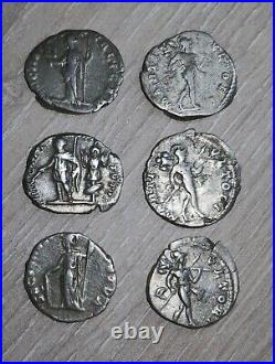 Lot De 6 Deniers Denarius Argent Silver Coin