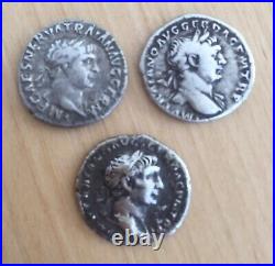 Lot de 3 deniers romains empereur TRAJAN à identifier (roman coin)