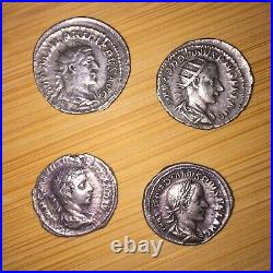 Lot de 4 deniers monnaies romaines roman coins Geta et autres qualité +++
