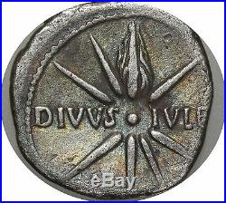 M751 RARE Octavian as Augustus 27-14 Denier Caesaraugusta CAESAR DIVVS IVLIVS Si
