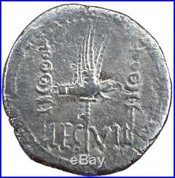 Marc Antoine, Denier des Légions, Leg VII, TTB+, Roman ancient silver coin