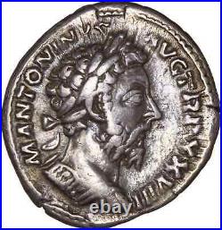 Marc Aurèle, Denier, 174, Rome, Victoire assise, Inédit avec ce buste