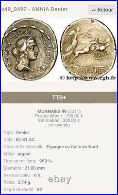 Monnaie Romaine Denier ANNIA R2 SUP/ TTB+