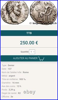 Monnaie Romaine Denier Aelius? Bien Lire Description