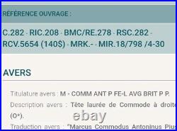 Monnaie Romaine Denier Commode R1