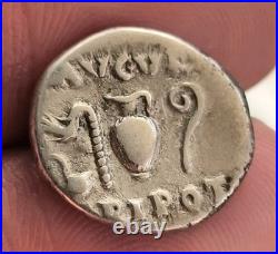 Monnaie Romaine Denier Vespasien Instruments Pontificaux R1