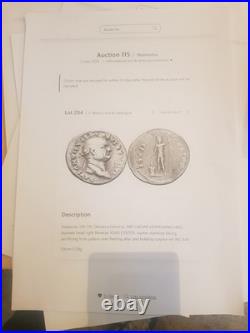 Monnaie Romaine Denier de Vespasien 3,29g Argent