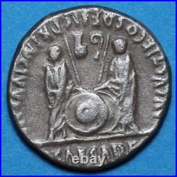 Monnaie romaine Denier en argent Auguste Tibère vers 14-37 après JC