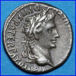 Monnaie romaine Denier en argent Auguste Tibère vers 14-37 après JC