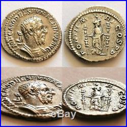 Monnaie romaine, denier de MACRIN, FIDES, RARE, SUP, roman coin, silver, RIC. 22a