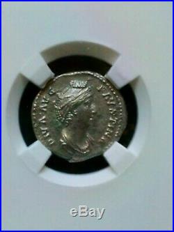 Monnaie romaine denier faustine PIETAS AVG 104 141 AP J. C