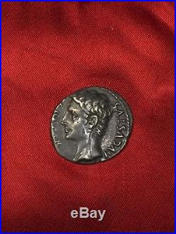 Monnaie romaine en argent denier césar auguste