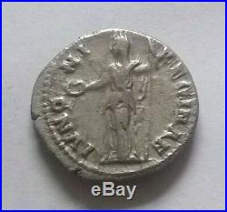 Original Ancien Romain Pièce Argent Sabina Wife Of Hadrian 136 Ad Denier