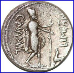 P3146 Roman Republic Denier Denarius C Mamilius Limetanus 82 BC Plain edge