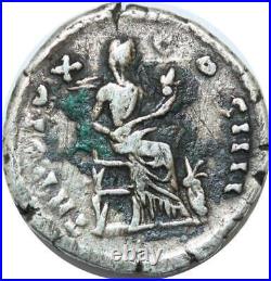P3808 Rare Inedit Roman Empire Denier Antoninus Pius TR Pot X Cos IIII Silver