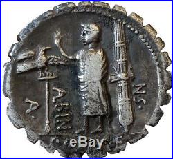 ROME Republic Serratus Postumia Denarius Denier ALBINUS HISPAN 81BC (5789)