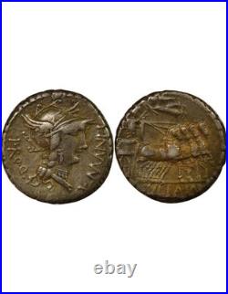 République Romaine Denier Argent, Gens Manlia 82 Av JC