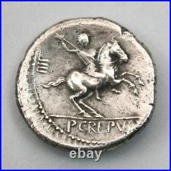 République Romaine Denier, BEAU! Crepusia 82 av. JC, Rome RCV#283 RSC#1