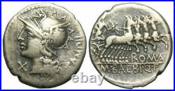 République romaine M. Baebius Tampilus AR Denier (137 av. J. C.), Baebia 12